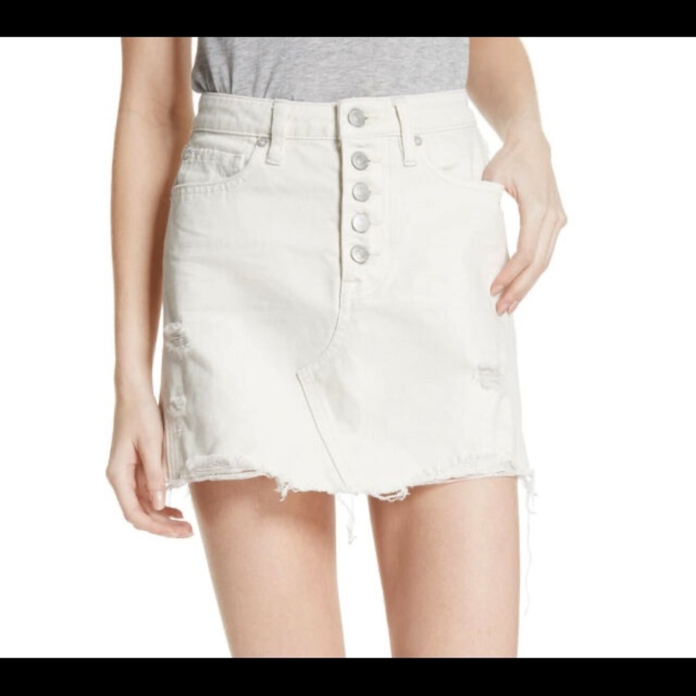 Free people denim mini skirt